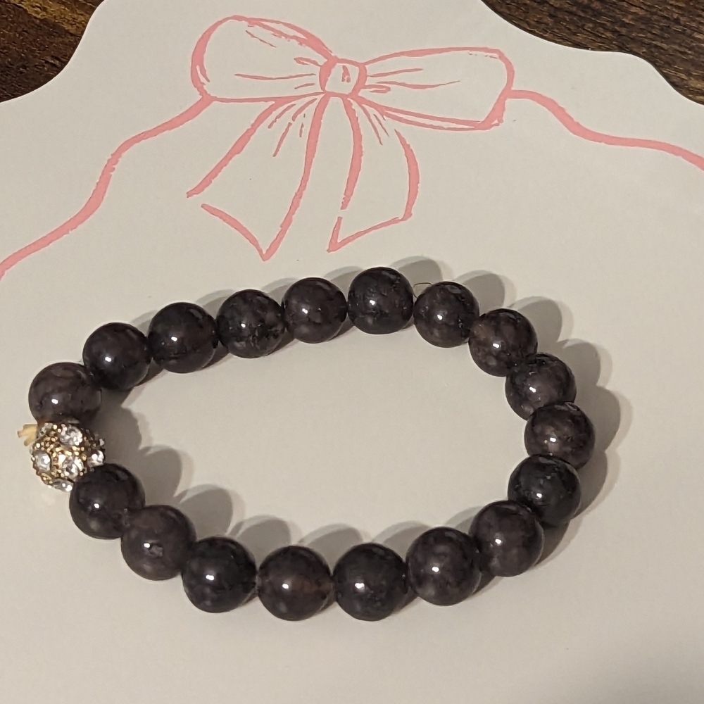 2 For $5 Item: Black Stone Beaded Bracelet New!